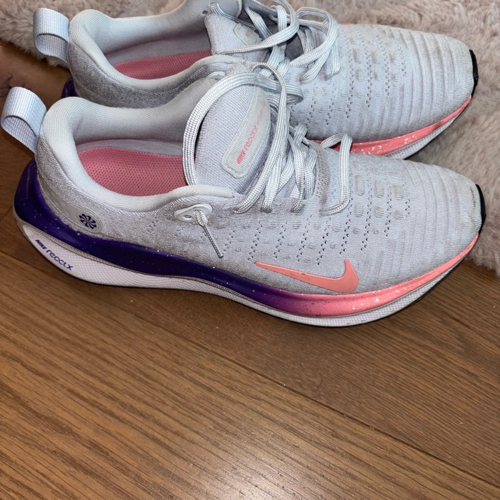 Nike Women's Sneakers - White, Pink, and Purple